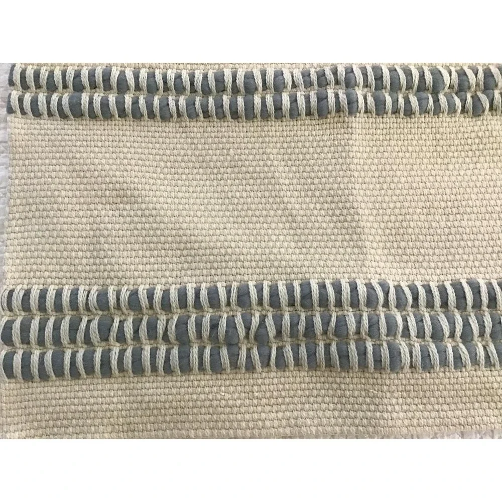 Pottery Barn Reed Striped Lumbar Chambray Pillow Covers Set of 2 Cream 16x26 NWT